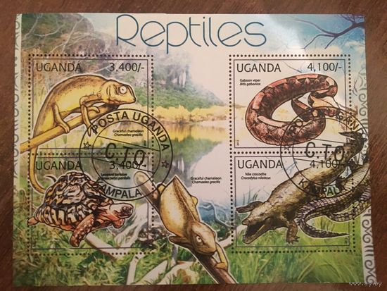 Уганда 2012. Рептилии (блок)