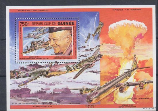 [754] Гвинея 1991. Армия,война,самолеты. БЛОК MNH