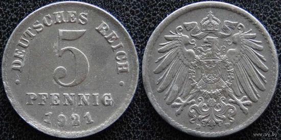 YS: Германия, 5 пфеннигов 1921D, KM# 19 (2)