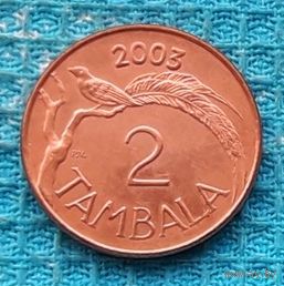 Малави 2 тамбала 2003 года. UNC. Райская Вдовушка. Герб Малави.