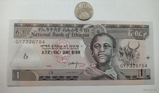 Werty71 ЭФИОПИЯ 1 быр 2006 UNC банкнота