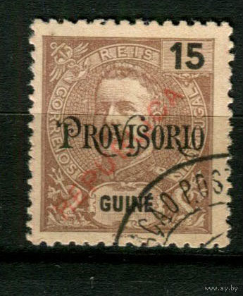 Португальские колонии - Гвинея - 1913 - Надпечатка REPUBLICA 15R - [Mi.132] - 1 марка. Гашеная.  (Лот 144BE)