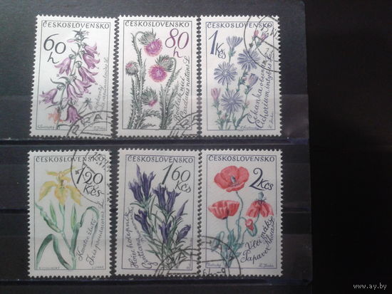 Чехословакия 1964 Цветы Полная серия с клеем без наклеек