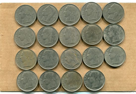 Бельгия  5 франков ( 1949,72). Все BELGIQUE. На выбор. Цена за 1 монету.