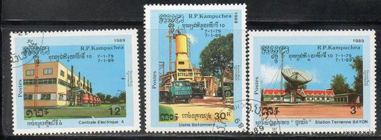 Связь Кампучия 1989 год серия из 3 марок