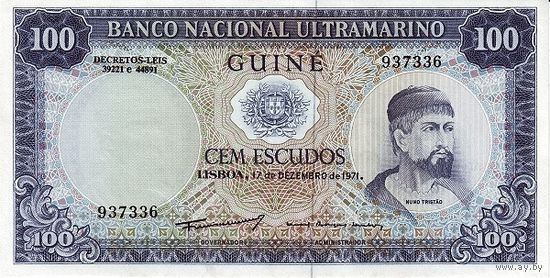 Португальская Гвинея 100 эскудо образца 1971 года UNC p45a(5)