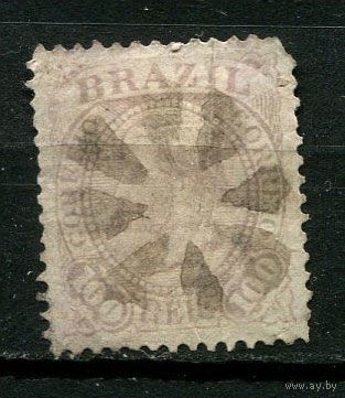 Бразилия - 1883/1884 - Император Бразилии Педру II - 100R - [Mi.54] - 1 марка. Гашеная.  (Лот 58BV)
