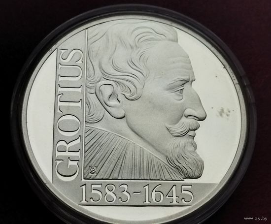 Серебро 0.925!Нидерланды 25 ЭКЮ, 1995 350 лет со дня смерти Гуго Гроция