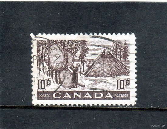Канада.Ми-262.Индейцы сушат шкуры. Серия: Канада Природные ресурсы.1950.
