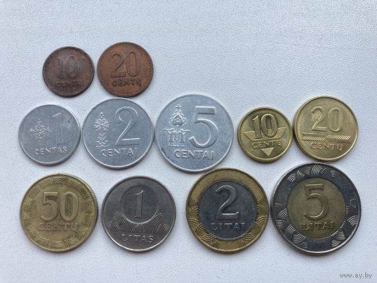 Литва . набор монет до евроцентов