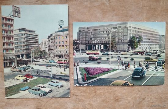 2 фото с видами Варшавы. 1964 г. Цена за оба.