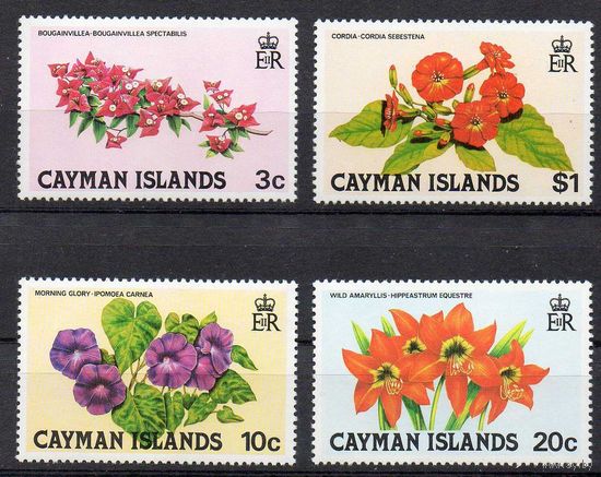 Цветы Каймановы острова 1980 год серия из 4-х марок (М)