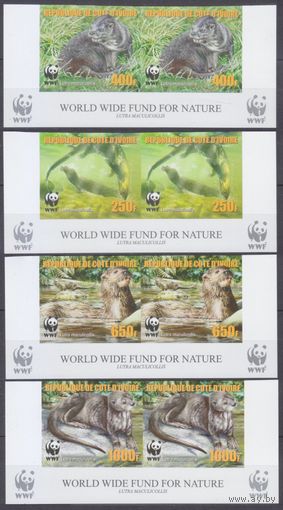 2005 Берег Слоновой Кости 1349b-1352bx2+Tab WWF / Фауна 44,00 евро