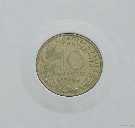 Франция 10 сантимов 1976 в холдере