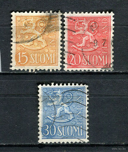 Финляндия - 1956 - Герб - [Mi. 458-460] - полная серия - 3 марки. Гашеные.  (Лот 64EO)-T7P9