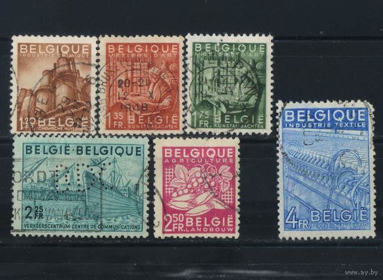 Бельгия Кор 1948 Вып Экспорт Перфины #805-6,808-10,813