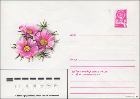 Художественный маркированный конверт СССР N 14648 (18.11.1980) [Портулак]