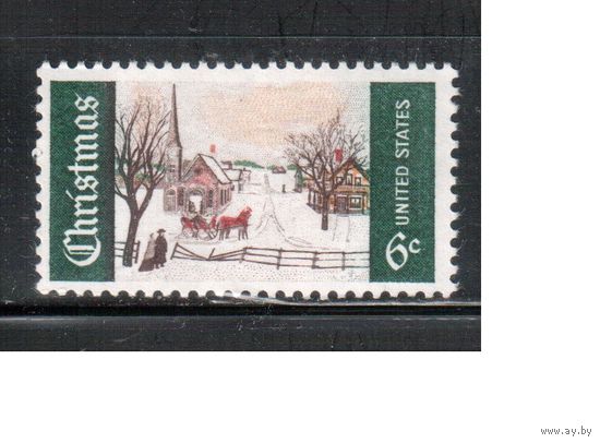 США-1969, (Мих.995) , **, Рождество (одиночка)