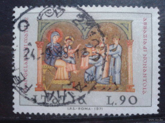 Италия 1971 Рождество, миниатюра из Евангелия 12-13 вв