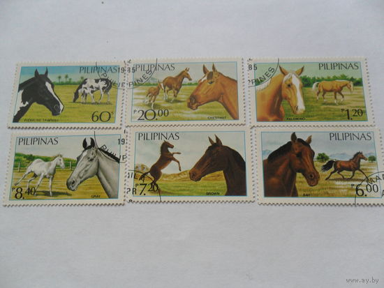 Филиппины 1985г, лошади 6 марок
