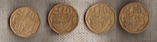 ЮАР/Южная Африка 20 центов 1992/1993/1994/1995