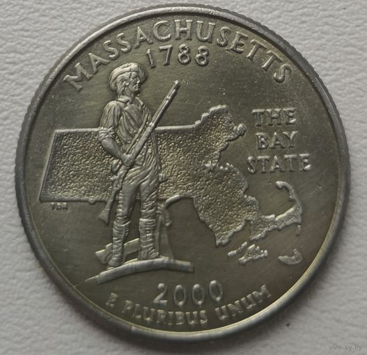 США 25 центов (квотер) 2000 P Massachusetts