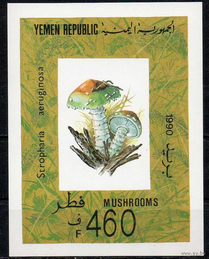 Флора Грибы Йемен 1991 год 1 чистый блок