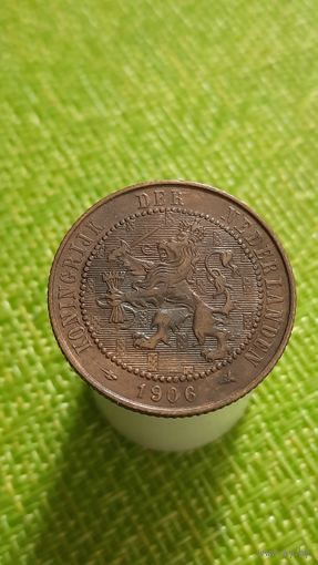 Нидерланды 2 1/2 цента 1906 г ( 4 года тиража  , этот последний , сохран )