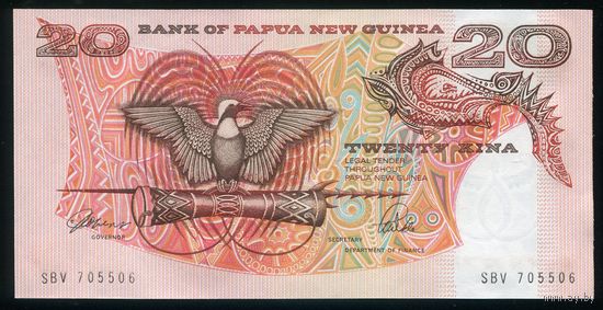 Папуа-Новая Гвинея 20 кина 1989-1992 гг. P10a. Серия SBV. UNC