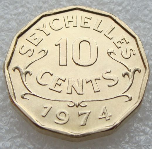 Сейшельские острова. 10 центов 1974 год  КМ#10