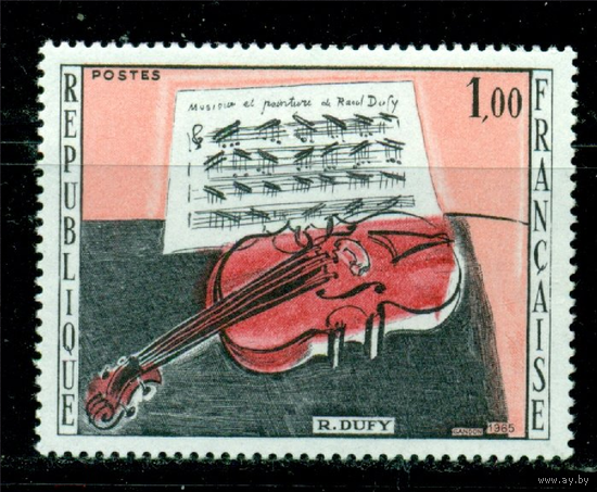 Франция 1965 ** Живопись. "Красная виола" Музыка