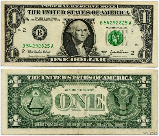 США. 1 доллар (образца 2003 года, 2003A, B, Нью-Йорк, P515b)