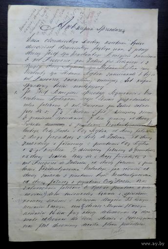 Документ польский "Акт покупки, продажи" 1925г. Размер документа 22-34 см.