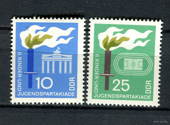 ГДР - 1968 - Детско-юношеская спартакиада - [Mi. 1375-1376] - полная серия - 2 марки. MNH.  (LOT L45)