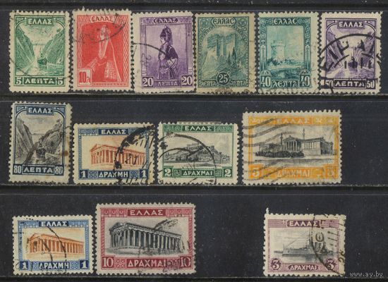 Греция Респ 1927 Видовая серия Стандарт #304-12,314,311II,315II,316II