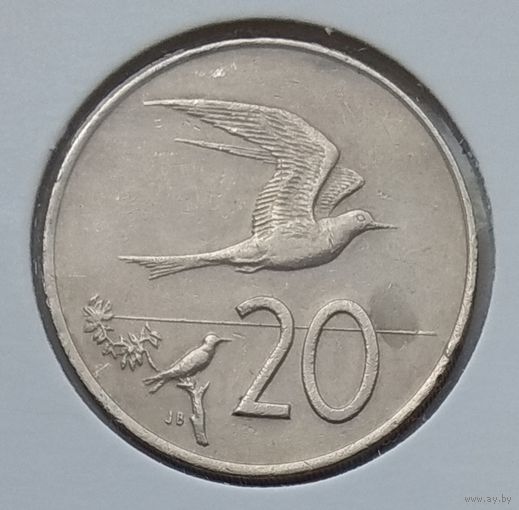 Острова Кука 20 центов 1973 г. В холдере