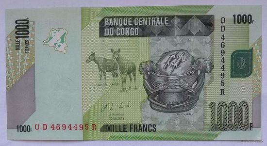 Конго 1000 франков 2013 г.