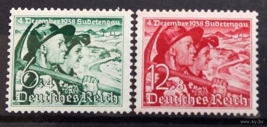 Аннексия Судетской области, Германия (Рейх), 1938 год, 2 марки