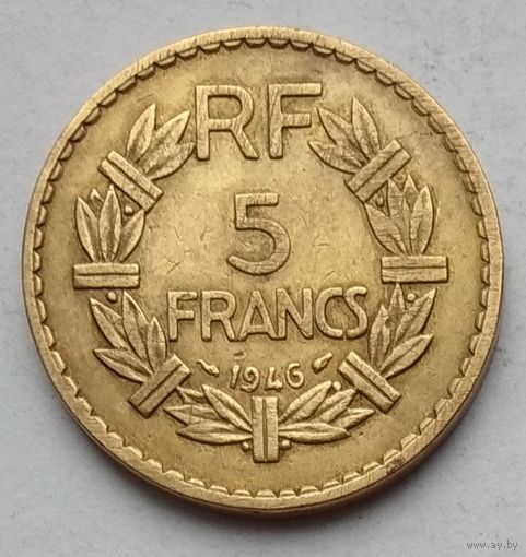 Франция (для Алжира) 5 франков 1946 г. Алюминиевая бронза