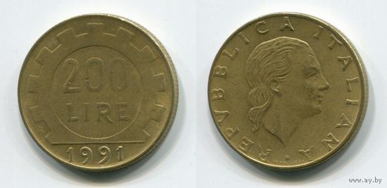 Италия. 200 лир (1991)