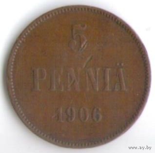 5 пенни 1906 год _состояние XF