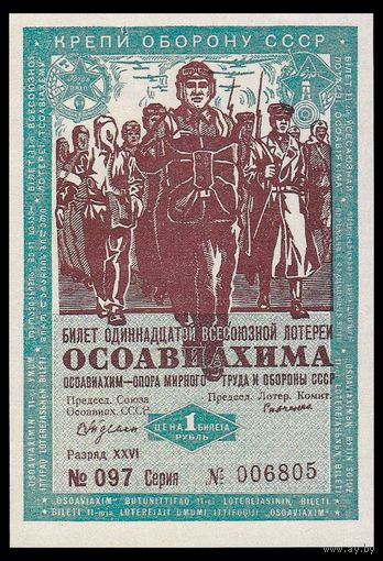 [КОПИЯ] Лотерея 11-я ОСОАВИАХИМА 1 руб. 1936 г.