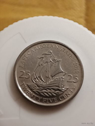 Восточные Карибы 25 центов 2010 год
