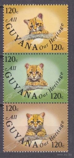 1985 Гайана 1301-1303strip Хищные кошки