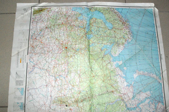 Редкая Аэронавигационная ПОЛИМАРШРУТНАЯ карта Москвы со всеми  штурманскими  выкладками.