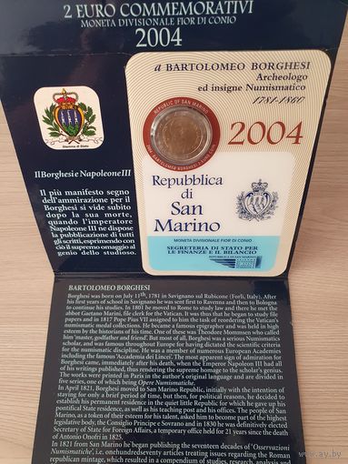 Сан Марино 2 евро 2004 юбилейная