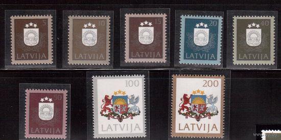 Латвия-1991 (Мих.305-312)  ** , Стандарт, 1-е марки независимой Латвии