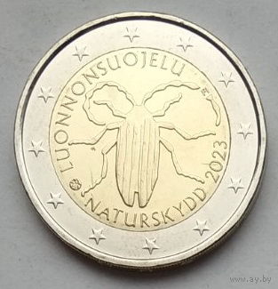 Финляндия 2 евро 2023 г. 100 лет первому закону Финляндии об охране природы