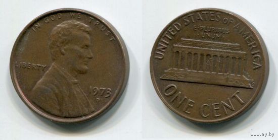 США. 1 цент (1973, буква D)