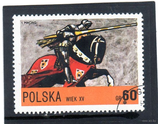 Польша.Ми-2224. Рыцарь Владислава Ягелло, 15 век. Серия: Польская кавалерия.1972.